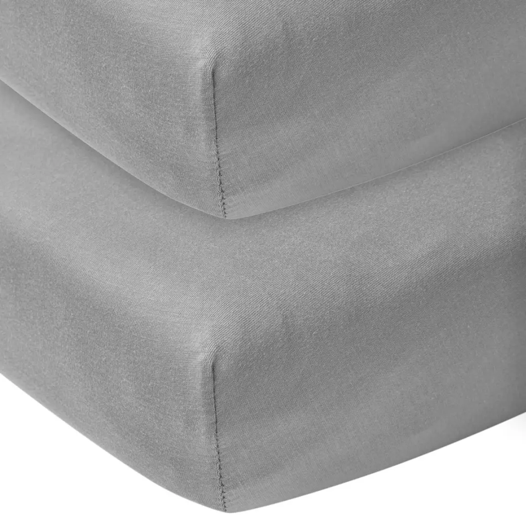 Meyco Baby Uni Hoeslaken Co-Sleeper - 2 Stuks 50x90cm - Grijs - afbeelding 5 van 5
