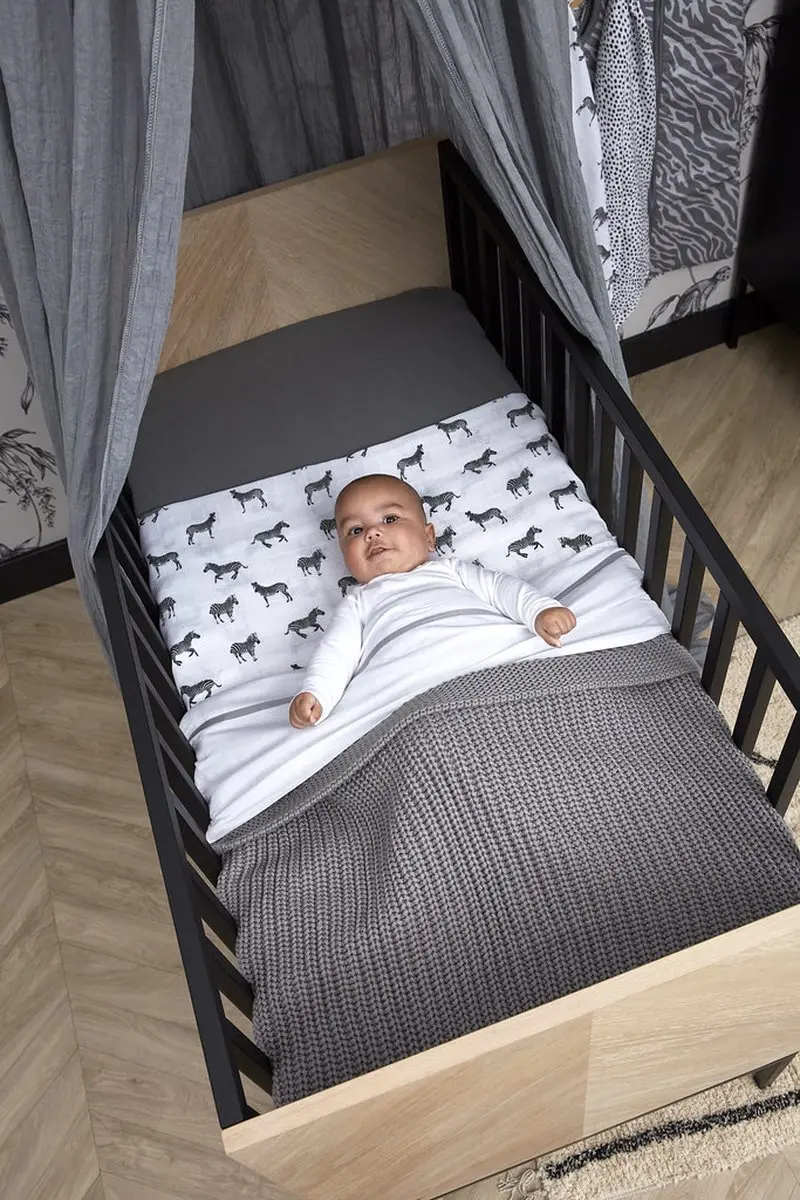 Meyco Baby Uni Hoeslaken Co-Sleeper - 2 Stuks 50x90cm - Grijs - afbeelding 4 van 5