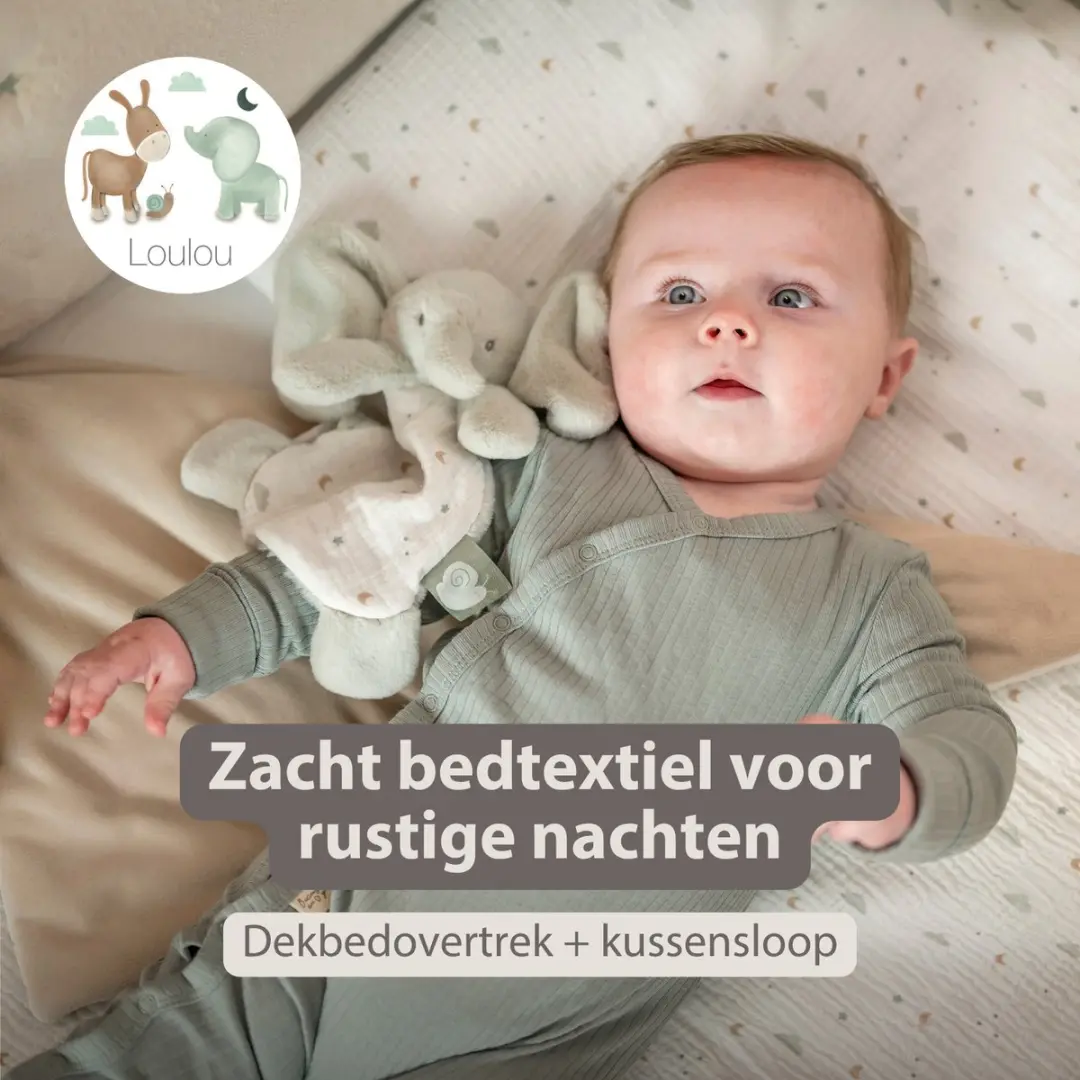 Nattou LouLou Baby Dekbedovertrek 140x100cm - Tetra Katoen