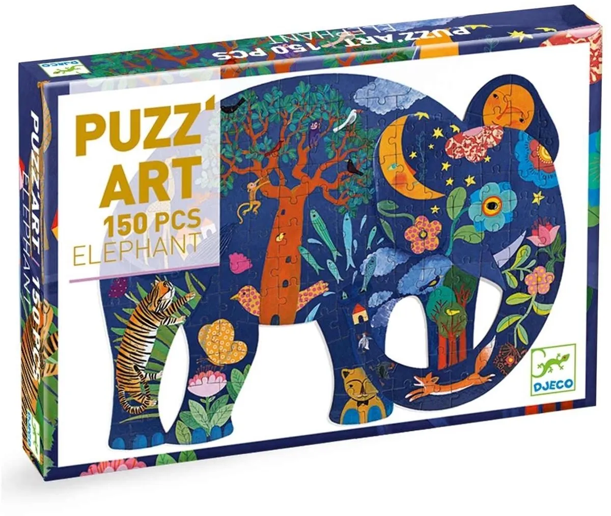 Djeco Olifant Kinderpuzzel 150 Stuks - Multicolor - afbeelding 6 van 6