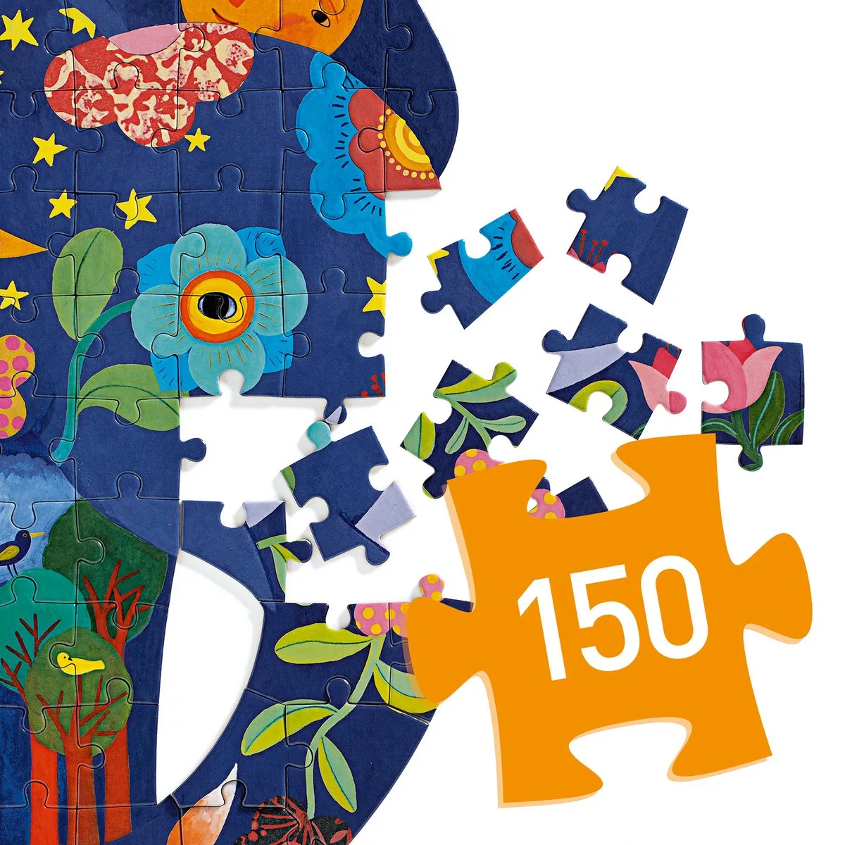Djeco Olifant Kinderpuzzel 150 Stuks - Multicolor