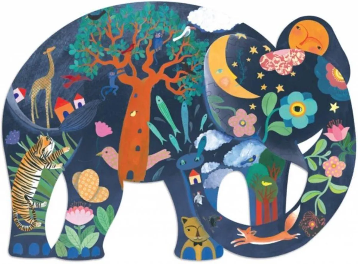 Djeco Olifant Kinderpuzzel 150 Stuks - Multicolor