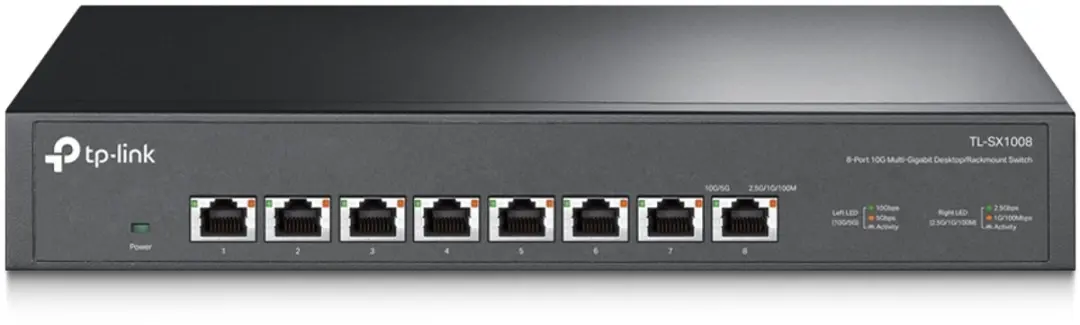 TP-Link TL-SX1008 8x 10Gb Unmanaged Netwerkswitch - Rackmount 1U - Zwart