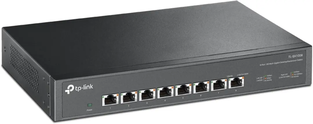 TP-Link TL-SX1008 8x 10Gb Unmanaged Netwerkswitch - Rackmount 1U - Zwart