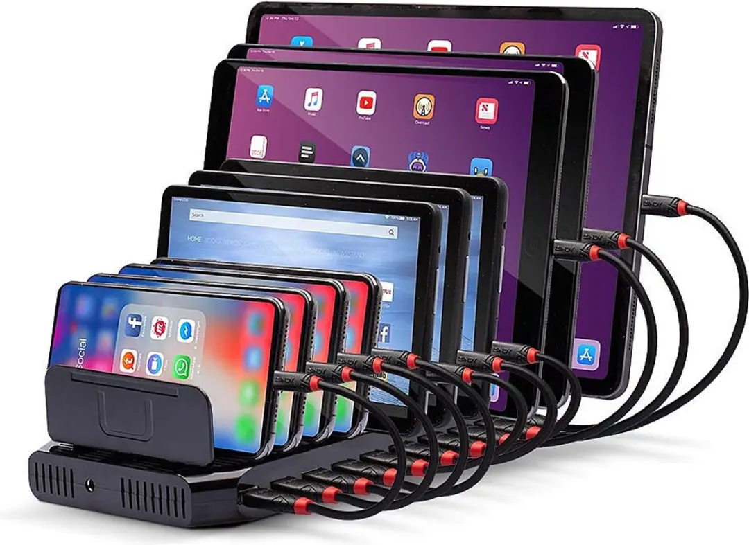 Lindy Reislader 10x USB-A 73309 - Zwart