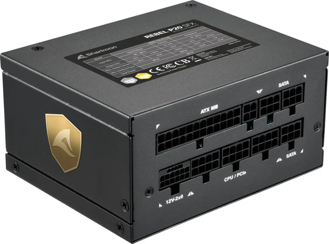 Sharkoon Rebel P20 SFX Voeding 1000W - Zwart
