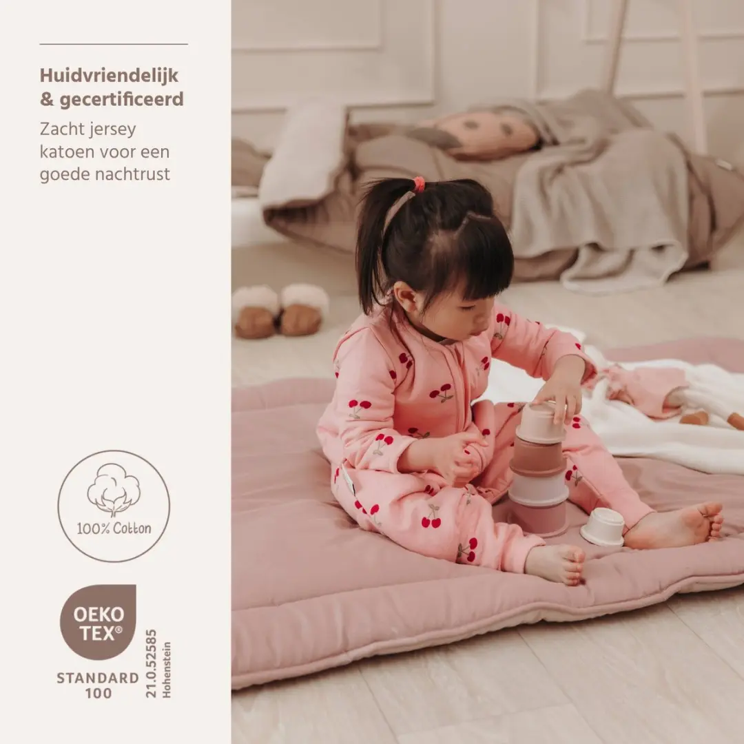 Meyco Baby Cherry Slaapoverall Jumper - 80cm - Soft Rose - afbeelding 5 van 6