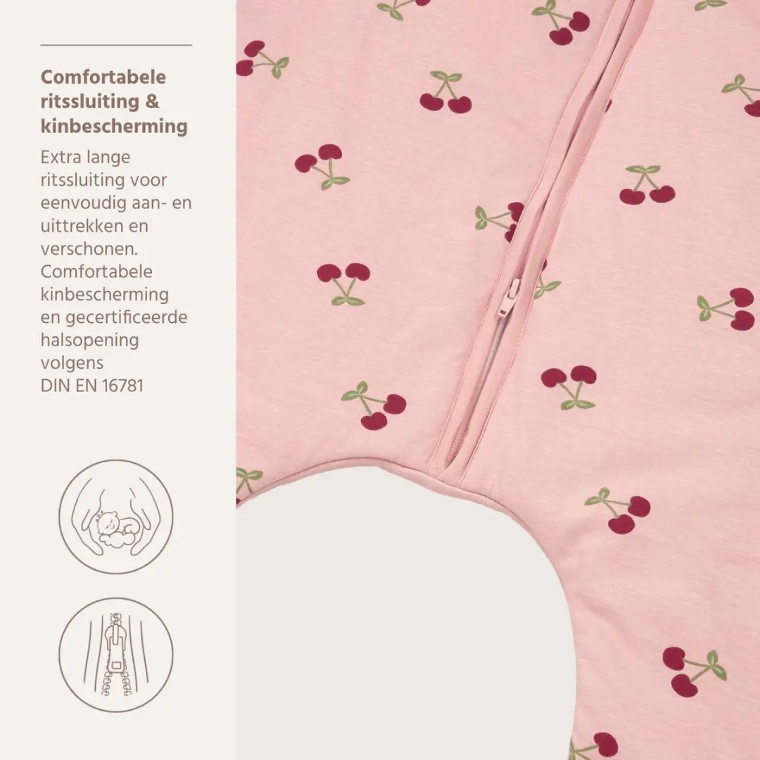 Meyco Baby Cherry Slaapoverall Jumper - 80cm - Soft Rose - afbeelding 3 van 6