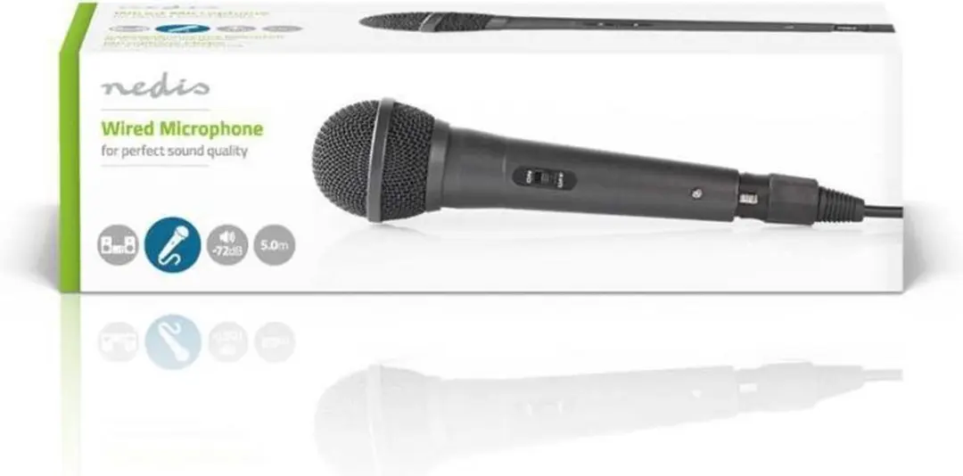Nedis Bedrade Microfoon XLR/Jack - 5m - Metaal/Zwart