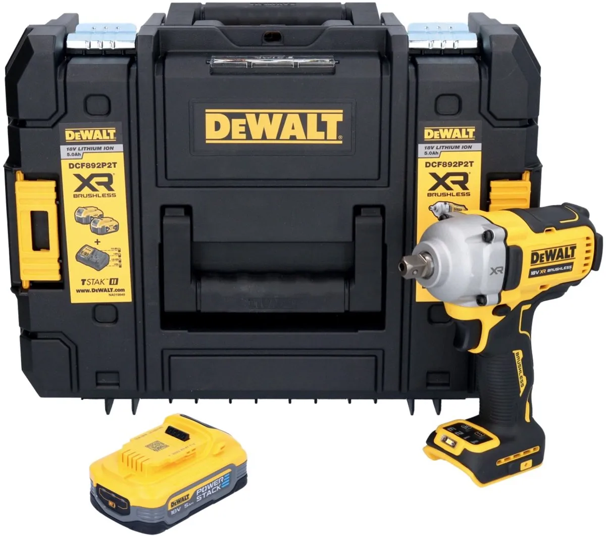 DeWalt DCF892NT Accuslagmoersleutel 18V 813Nm Powerstack 5.0Ah - afbeelding 3 van 5