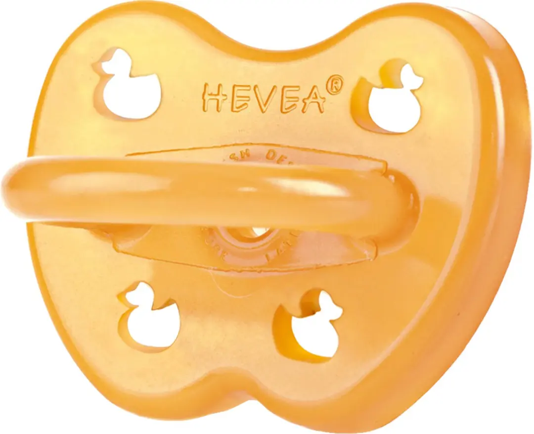 Hevea Classic Fopspeen Natuurrubber - 0-3 Maanden - Oranje - afbeelding 6 van 6