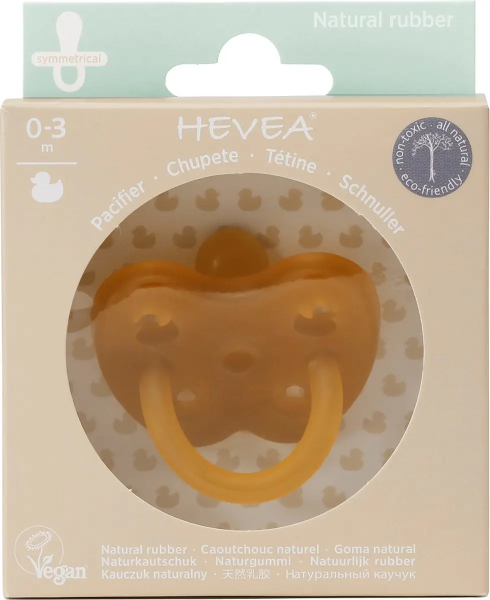 Hevea Classic Fopspeen Natuurrubber - 0-3 Maanden - Oranje - afbeelding 4 van 6