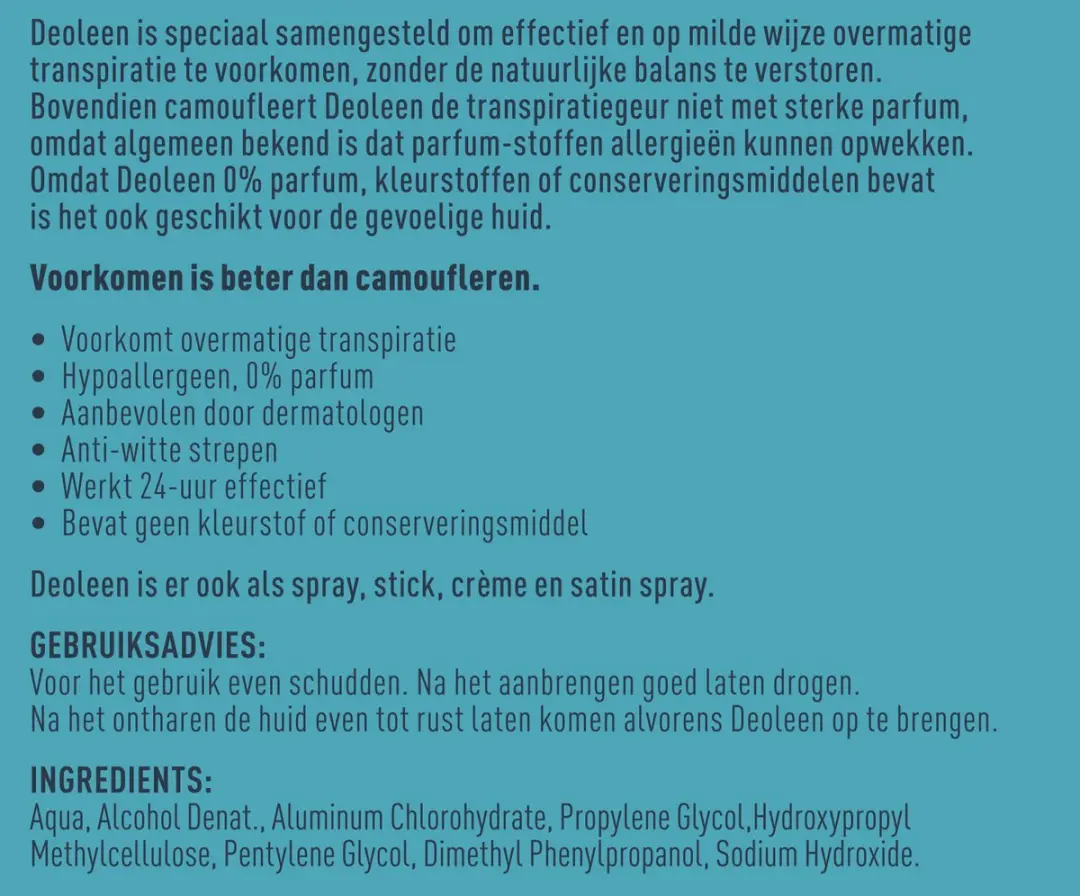 Deoleen Anti-transpirant Roller 50ml - 6 Stuks