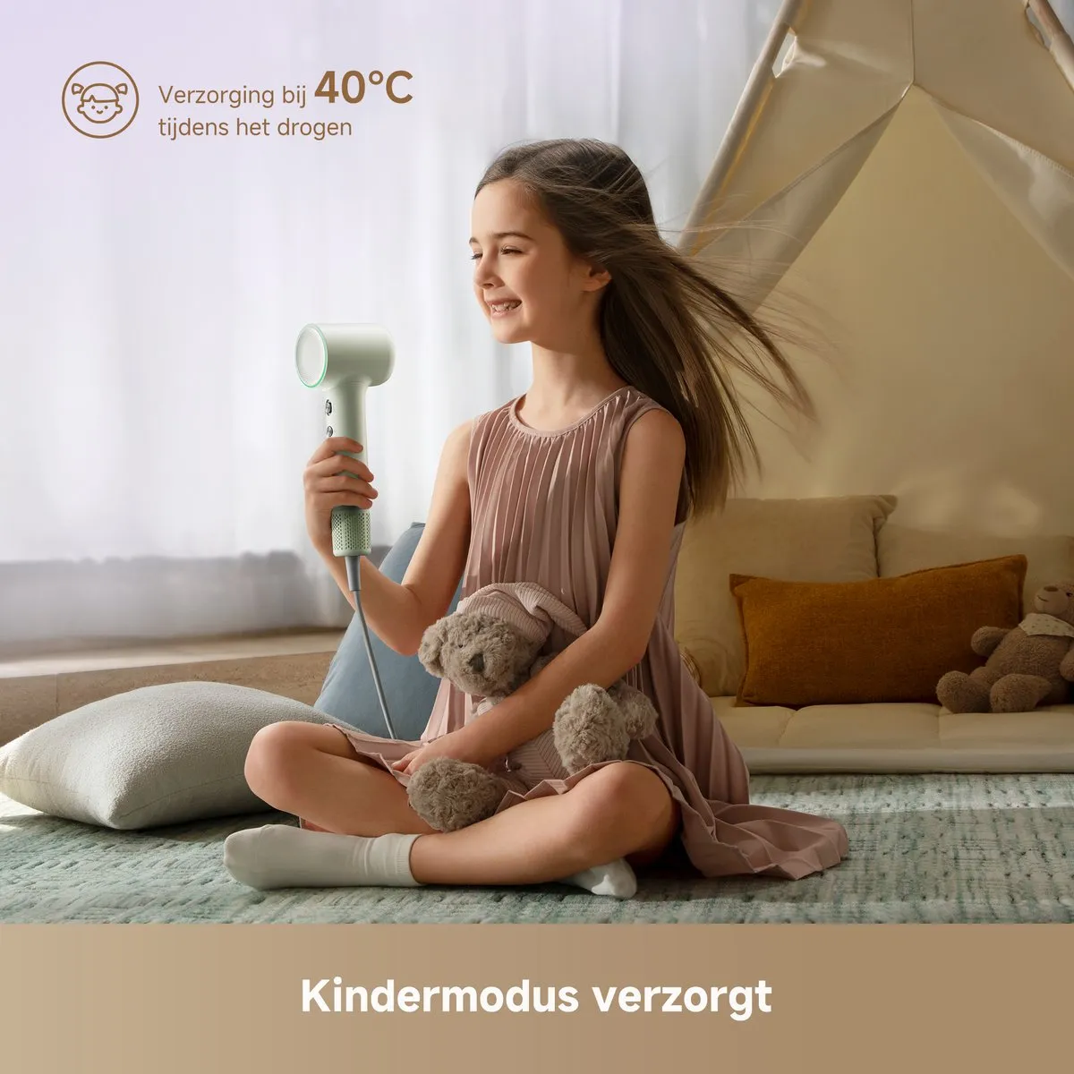 Dreame Mini Flow AHG11A Haardroger - 1200W - Groen - afbeelding 6 van 6