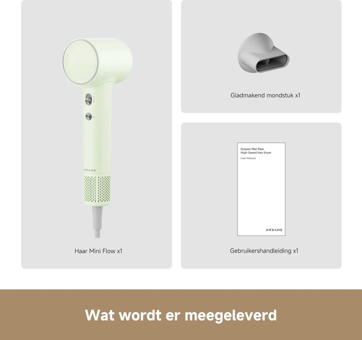 Dreame Mini Flow AHG11A Haardroger - 1200W - Groen