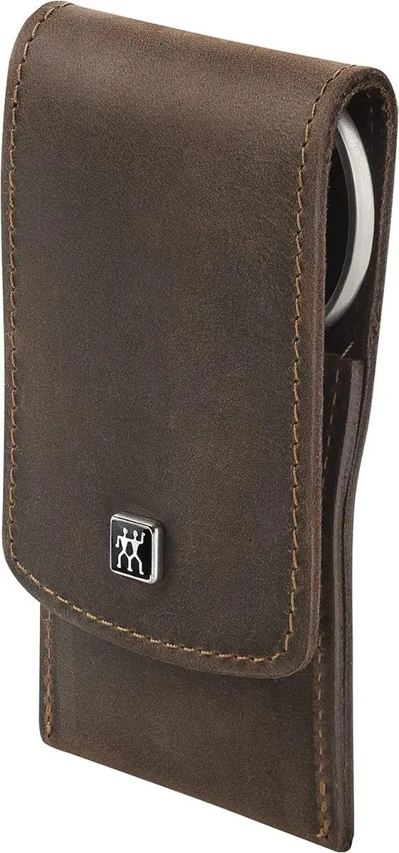 Zwilling Manicureset 3-delig - Mat staal met saffiervijl - Bruin leren etui