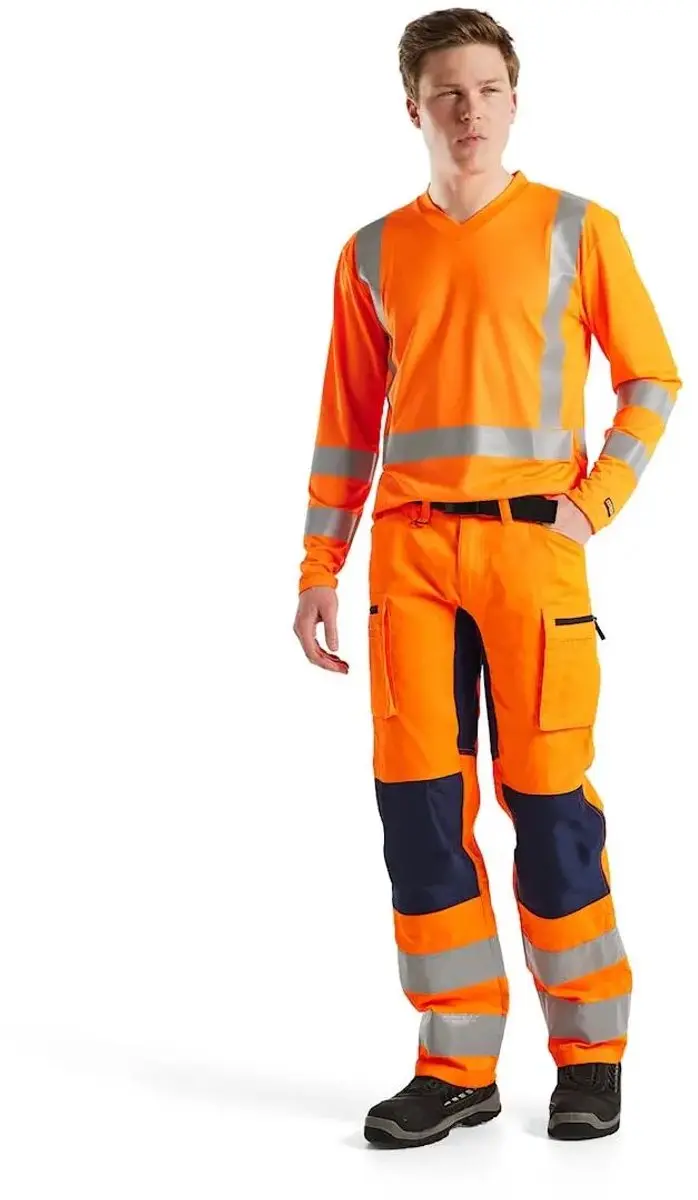 Blåkläder T-shirt Lange Mouwen 2XS - Fluorescerend Oranje