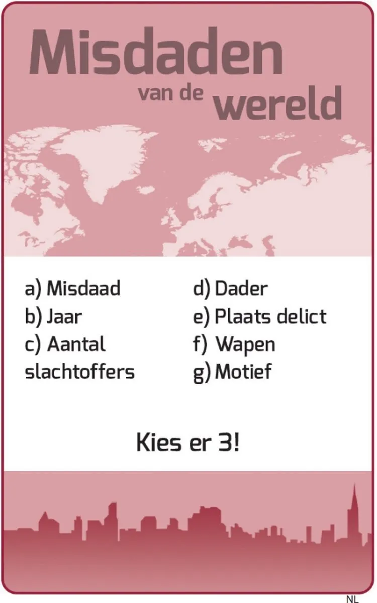 Tactic Misdaden van de Wereld Kaartspel 58911 - 2-6 Spelers