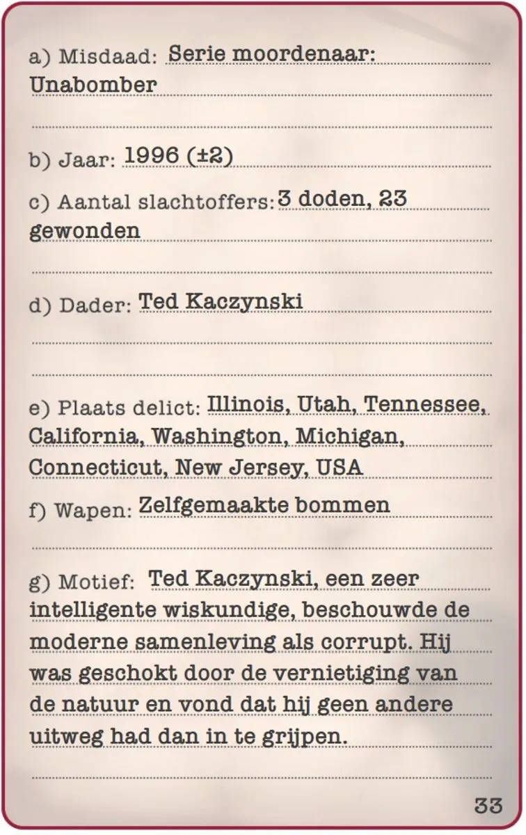 Tactic Misdaden van de Wereld Kaartspel 58911 - 2-6 Spelers