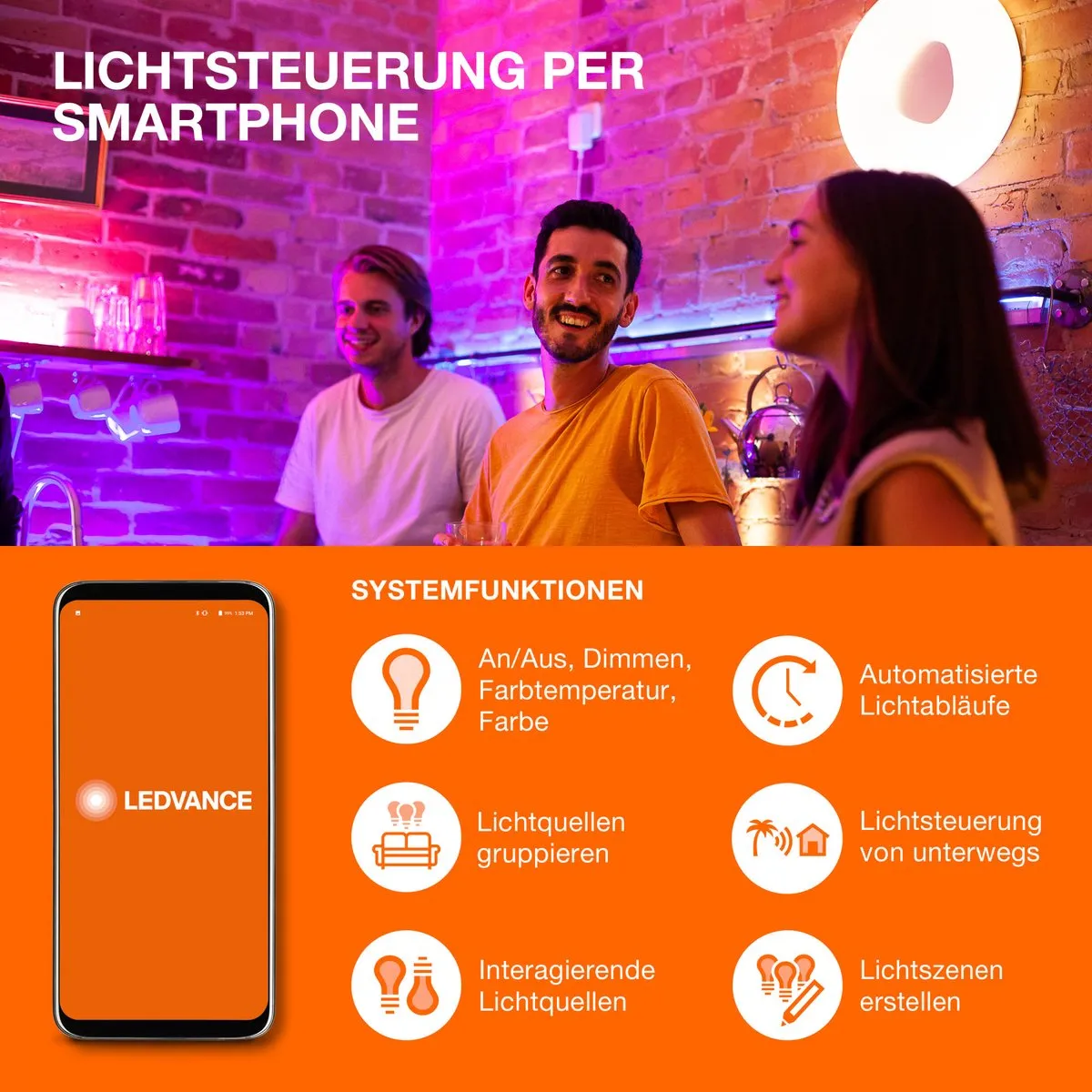 LEDVANCE LED lamp - Lampvoet: E14 - instelbaar wit - 27--…65-- K - 5 W - SMART+ Mini bulb instelbaar wit