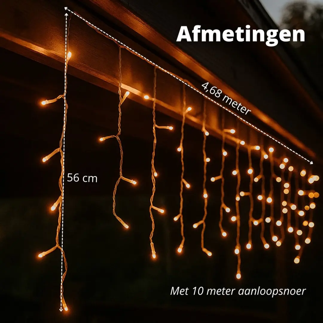 FlinQ IJspegel Lichtslinger 200 LED - 14m - Amber
