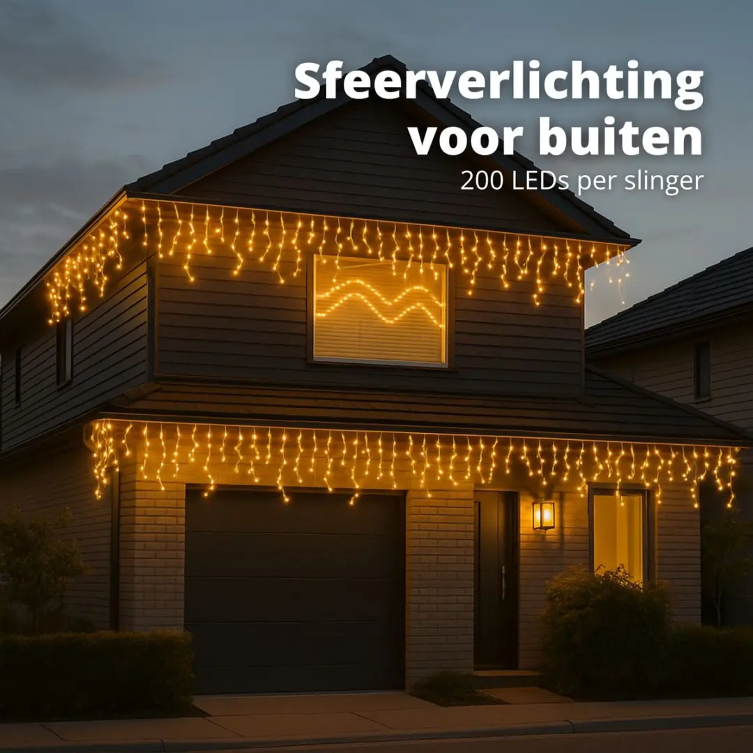 FlinQ IJspegel Lichtslinger 200 LED - 14m - Amber