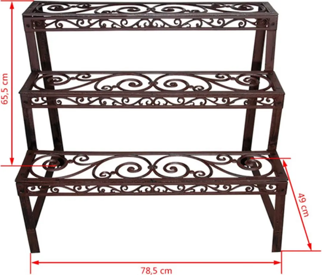 Esschert Design Rechthoekige Etagère 17cm - Gietijzer Bruin