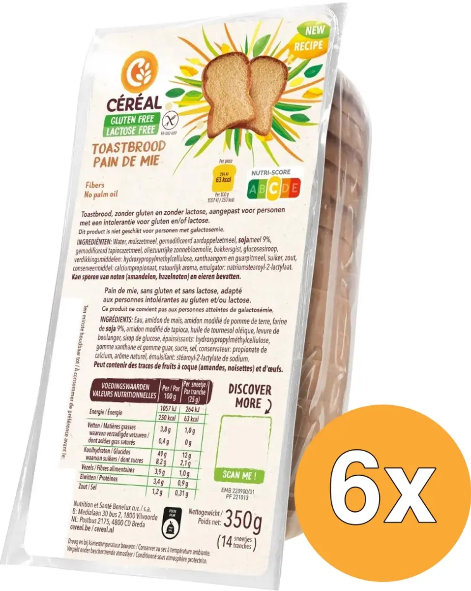 Cereal Toastbrood - 6x350g - afbeelding 3 van 3