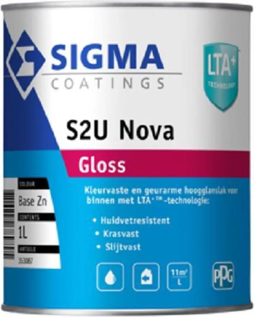 Sigma S2U Nova Gloss Houtverf 1L - Wit
