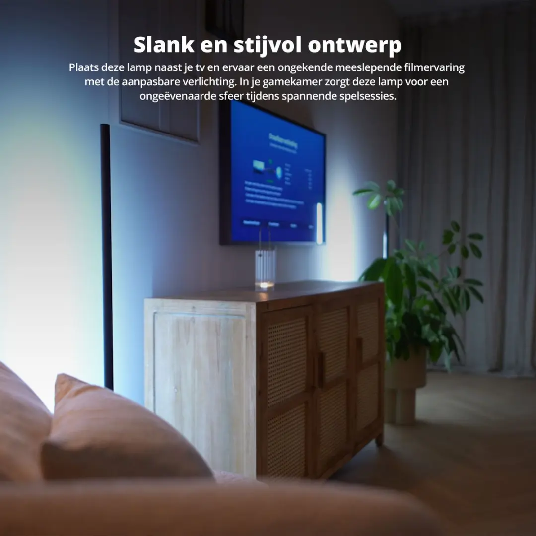 FlinQ Xyro LED Slimme Vloerlamp - RGB - Zwart