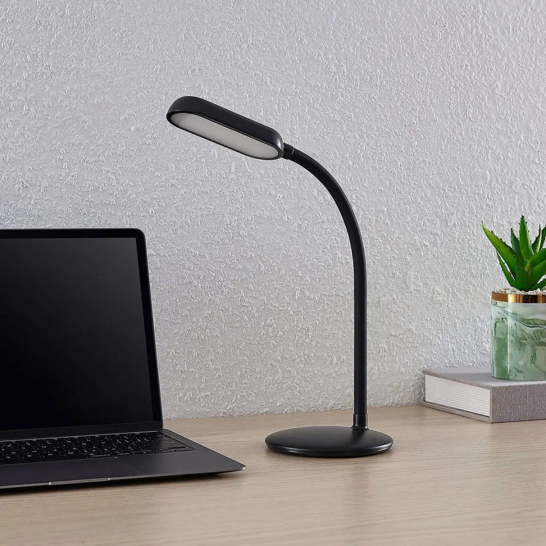 PRIOS LED Bureaulamp 4W - Zwart - afbeelding 3 van 6