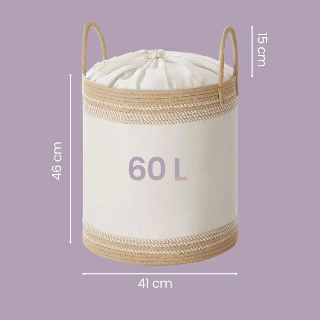 Songmics RLH060K01 Wasmand 60L - Katoen - Ø41cm
