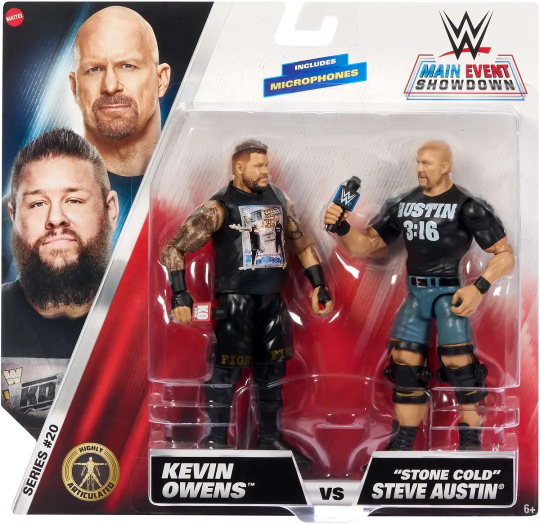 Mattel WWE Stone Cold Steve Austin vs Kevin Owens - JCV70 - Meerkleurig