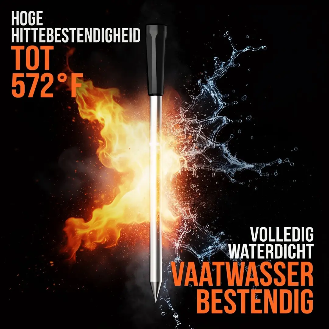 ECTEATOY Vleesthermometer Draadloos RVS - BBQ & Oven