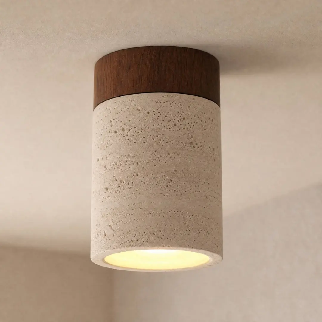 Lucande Spots 1licht Walnoothout Beton - E27 - 12cm