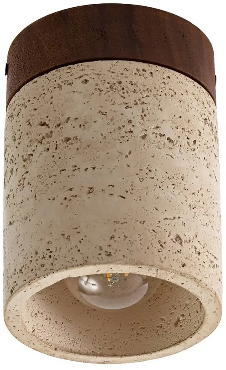 Lucande Spots 1licht Walnoothout Beton - E27 - 12cm