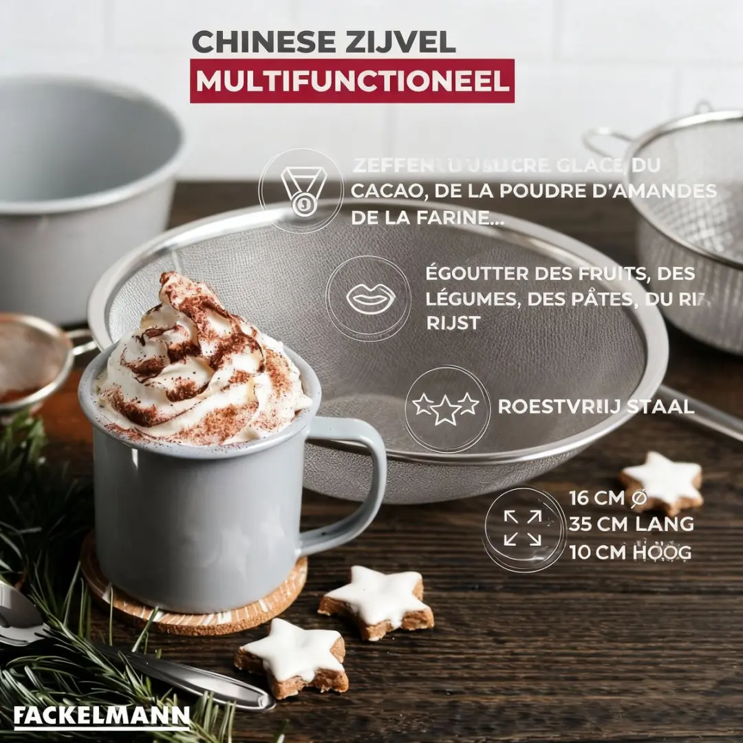 Fackelmann Chinees Vergiet 16cm RVS - Grijs
