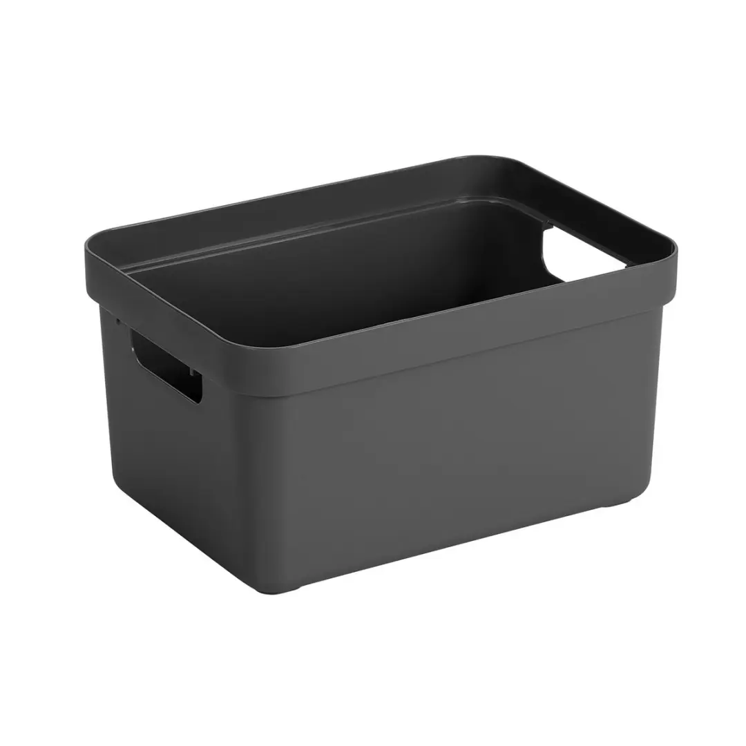 Sunware Sigma Home Opbergbox 13L - Set van 3 - Antraciet/Transparant