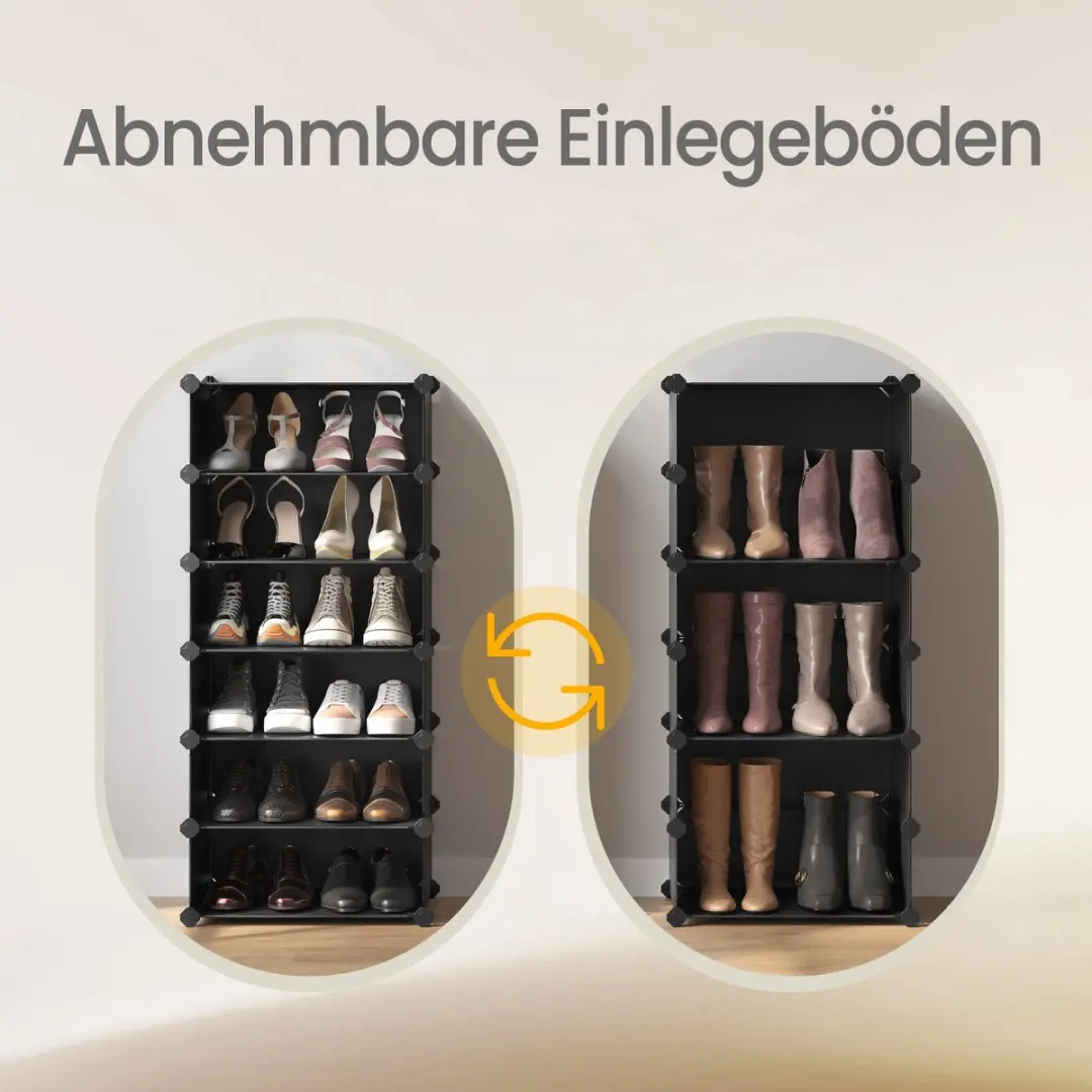 Songmics Schoenenrek 10 Niveaus - 12 Stuks Insteekplanken