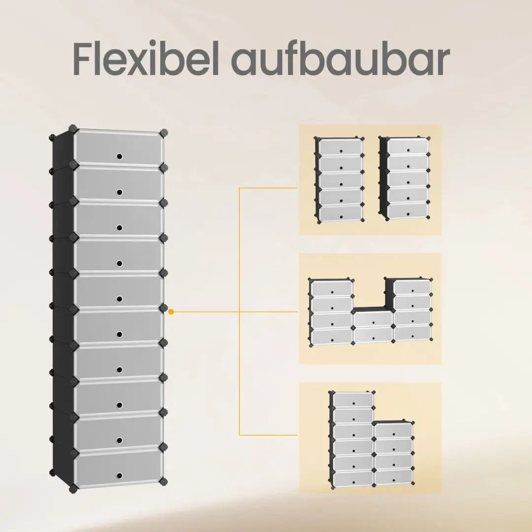Songmics Schoenenrek 10 Niveaus - 12 Stuks Insteekplanken