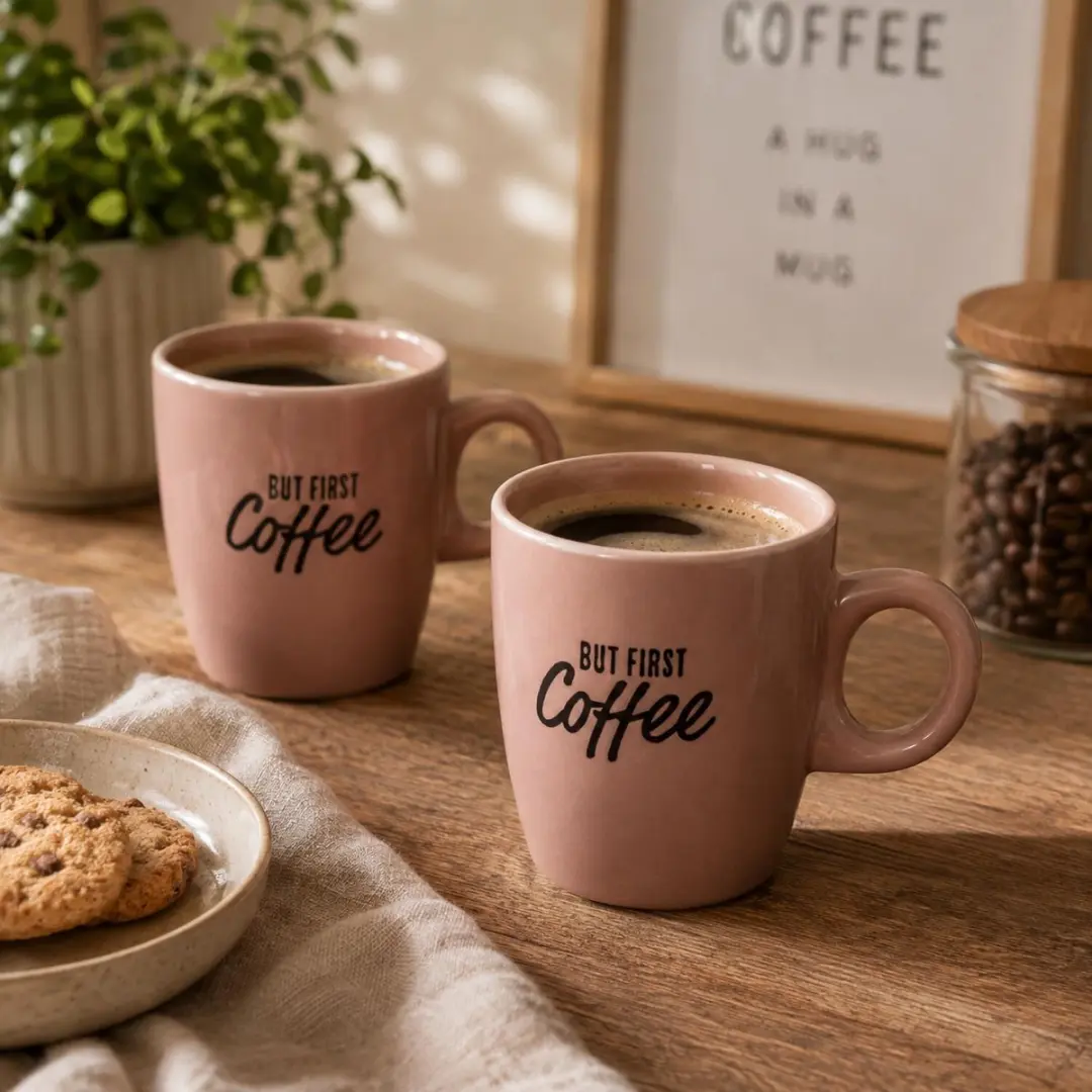 Excellent Houseware Siaki Barista Café Mokken - 8 Stuks 220ml Oudroze