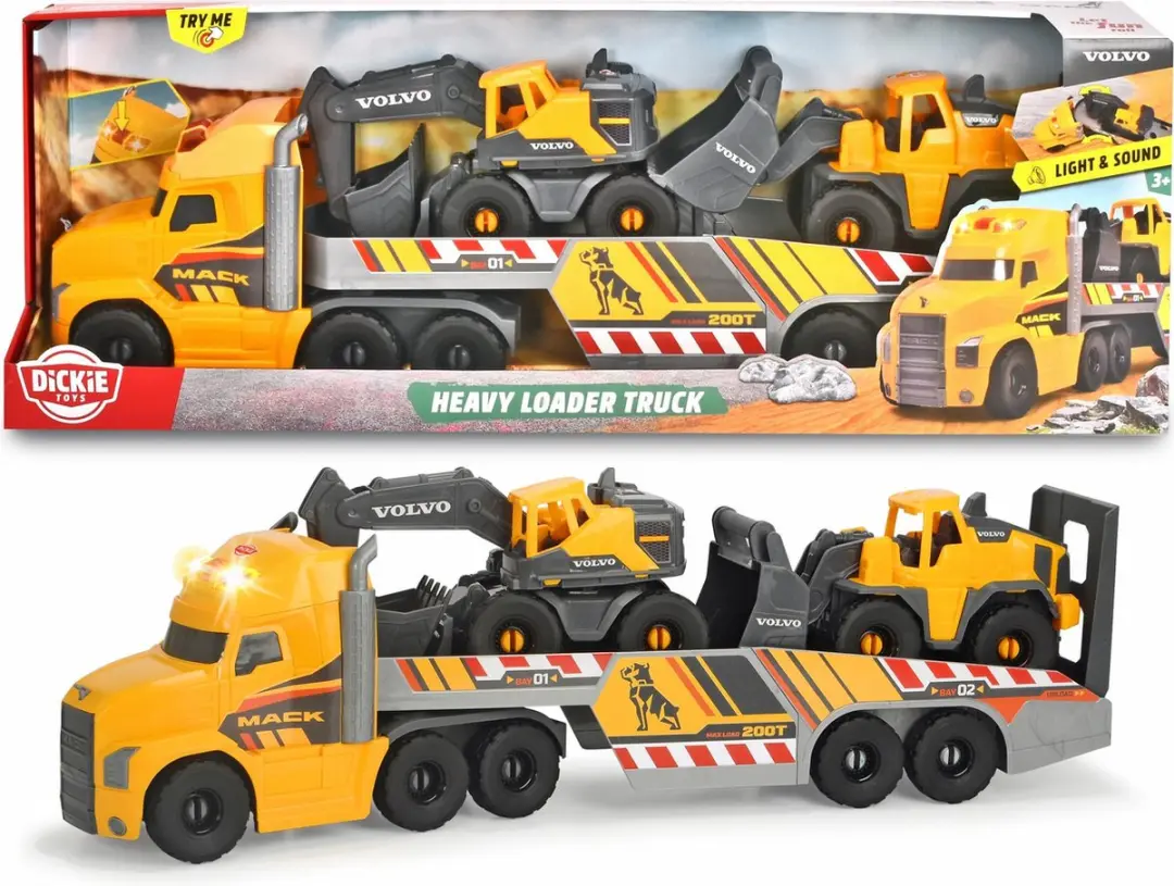 Dickie Toys Mack/Volvo Graafmachine & Lader 70cm