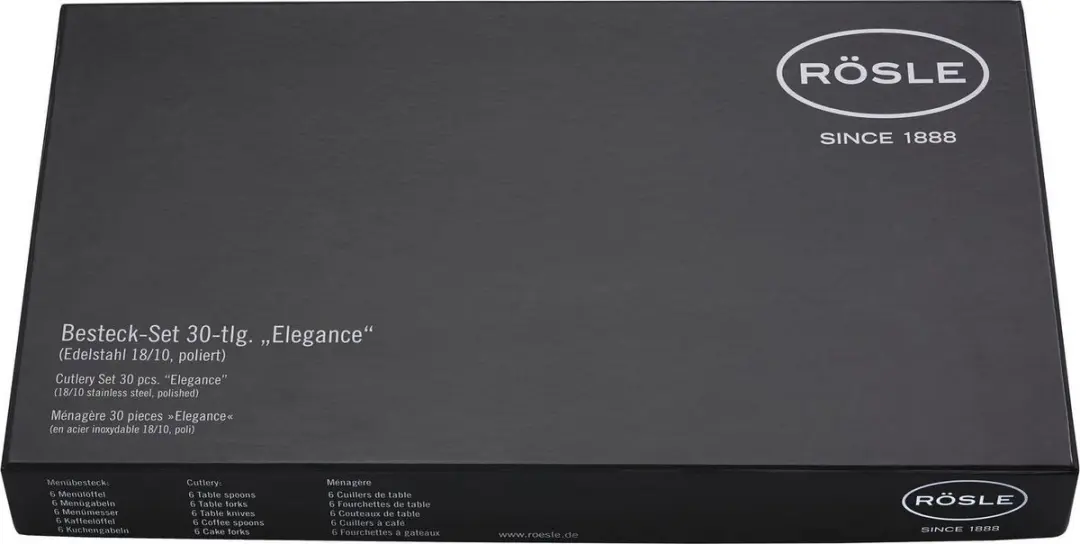 Rösle Keuken Elegance Bestekset CL.108233 - 30 Stuks - Zilver