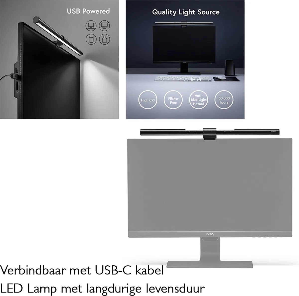 BenQ Screenbar LED Bureaulamp - 45cm - Zwart