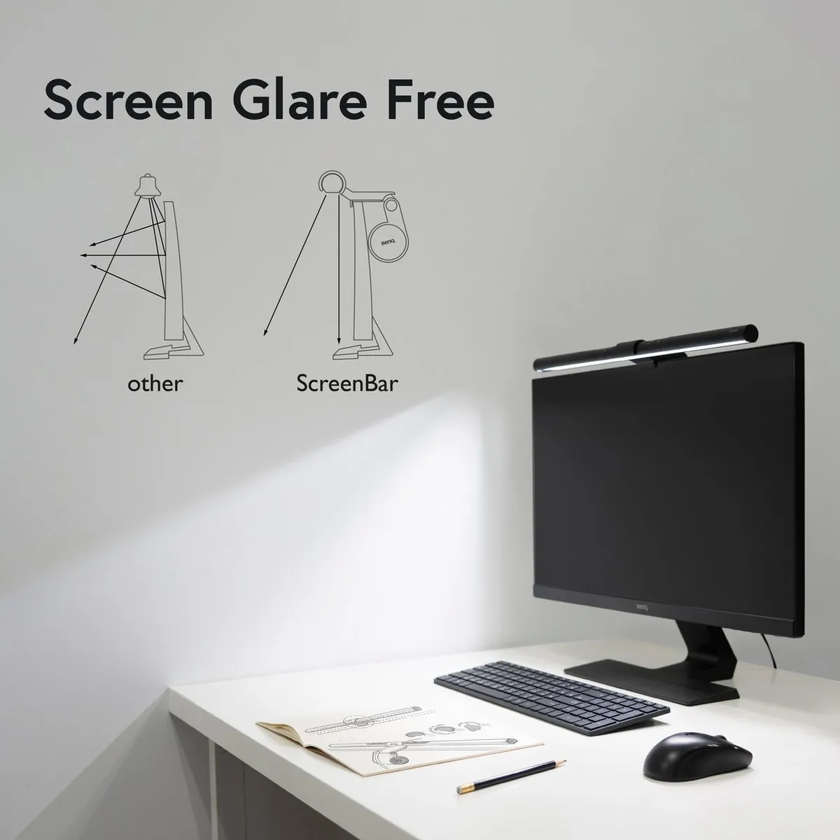 BenQ Screenbar LED Bureaulamp - 45cm - Zwart