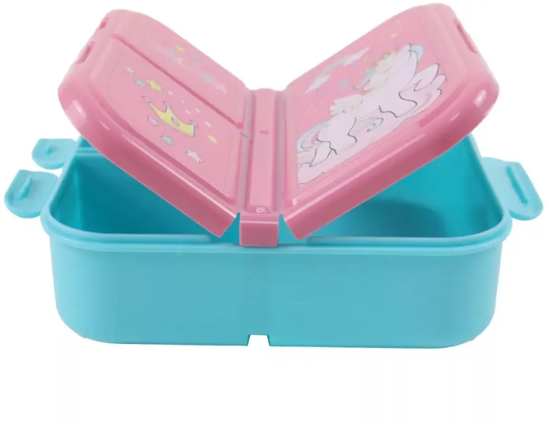 Unicorn Crown Lunchbox Roze - 2-delig 3-vaks - afbeelding 2 van 2