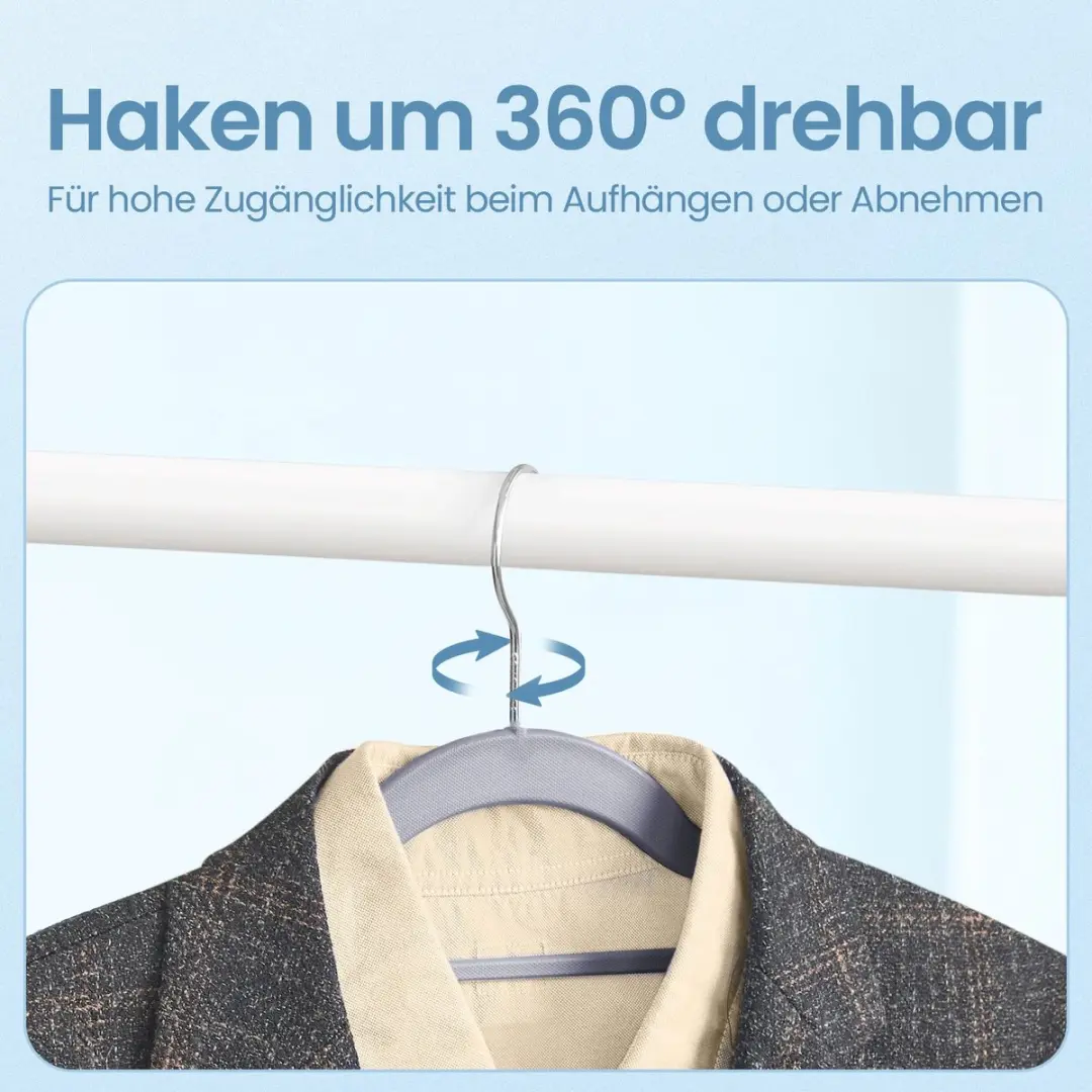 Songmics Kleerhangers Kunststof Set 50 Stuks - Grijs