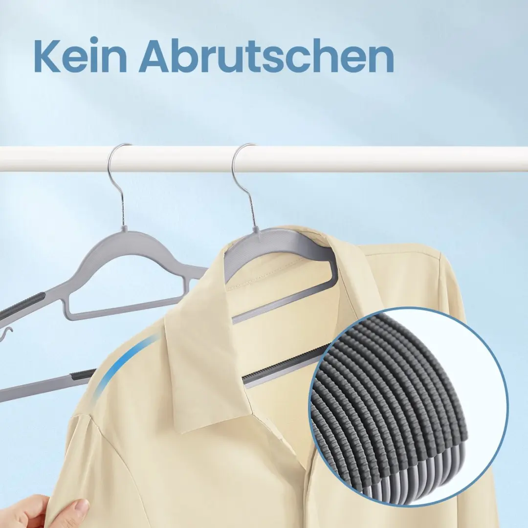Songmics Kleerhangers Kunststof Set 50 Stuks - Grijs