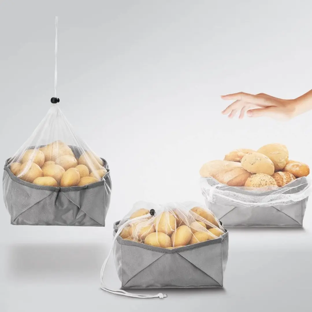 Metaltex Opvouwbare Opbergmand 23x23cm - 6L - Grijs/Wit