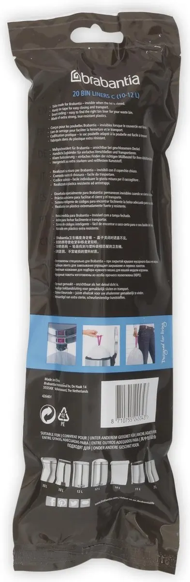Brabantia PerfectFit Afvalzakken 12L - 20 Stuks